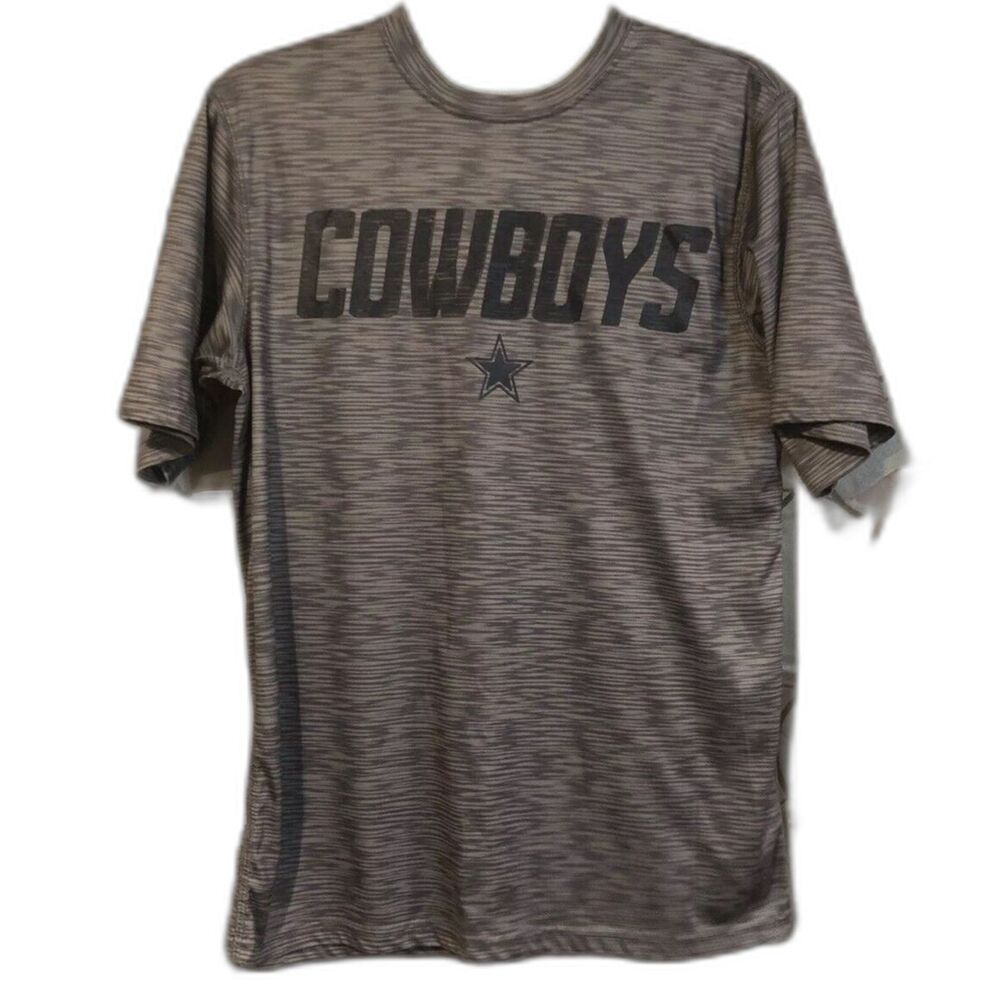 Dallas Cowboys Authentic Tee Shirt Gray Mens Small S NFL Space Dye Athletic